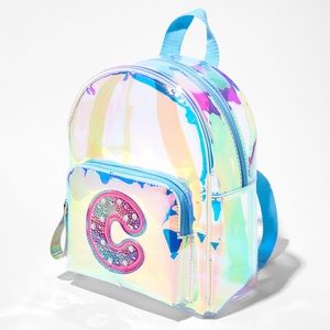 ☃️ Claire’s Holographic Initial Mini Backpack